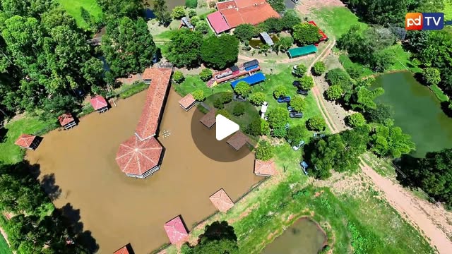 Vista aérea do Pesqueiro Vitória no vídeo indicado